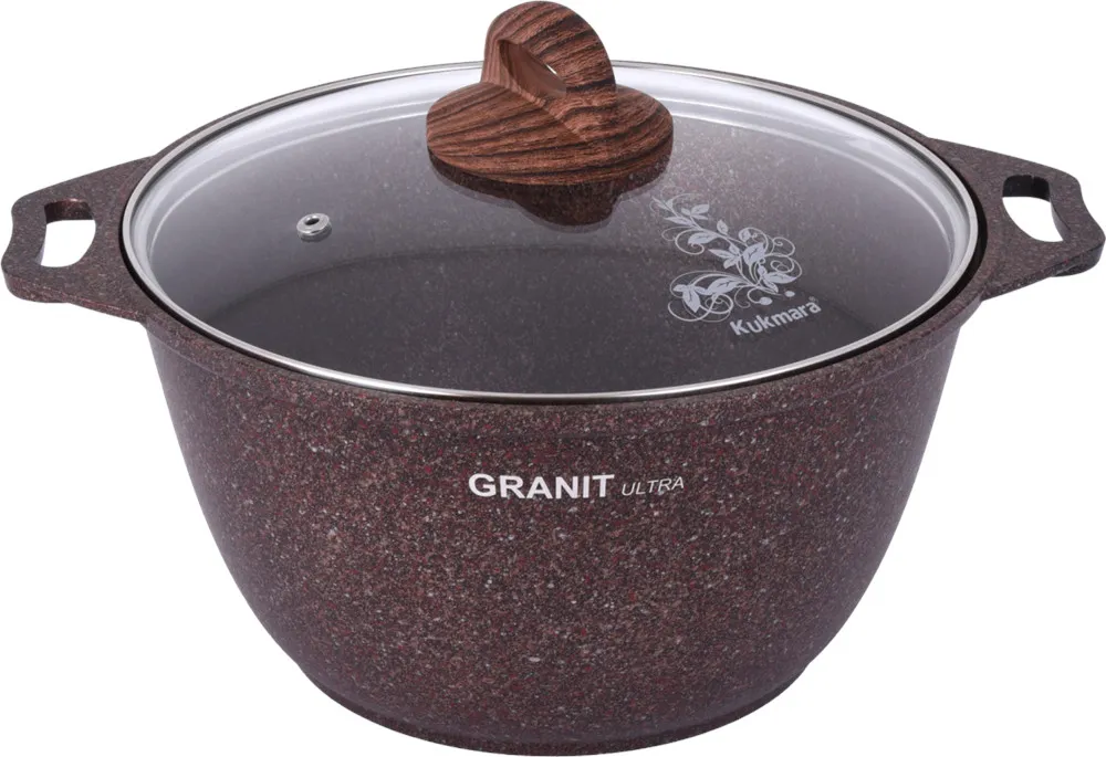 Кастрюля 4л со стекл. крышкой, АП линия "Granit ultra" (Red) Кастрюля 4л со стекл. крышкой, АП линия "Granit ultra" (Red)